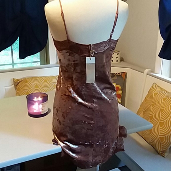 White Crow rose crush velvet lace pink chemise - Picture 7 of 8